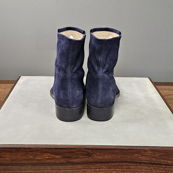 Stuart Weitzman Navy Suede Ankle Boots - Picture 2 of 5